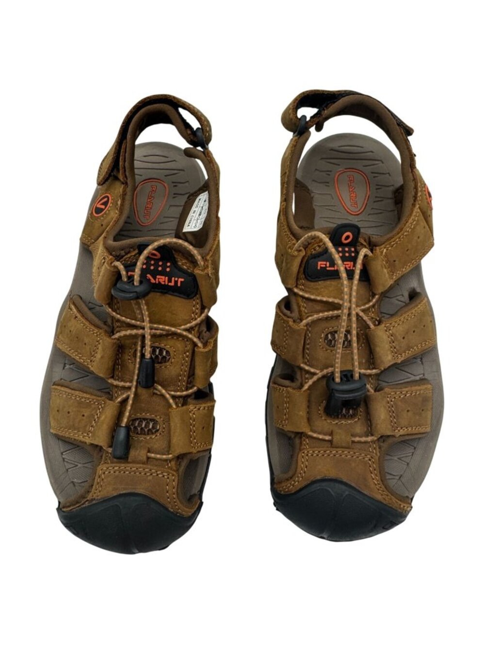 Flarut Mens Closed-Toe Outdoors Hiking Sports Sandals Size EU 39 Brown Suede